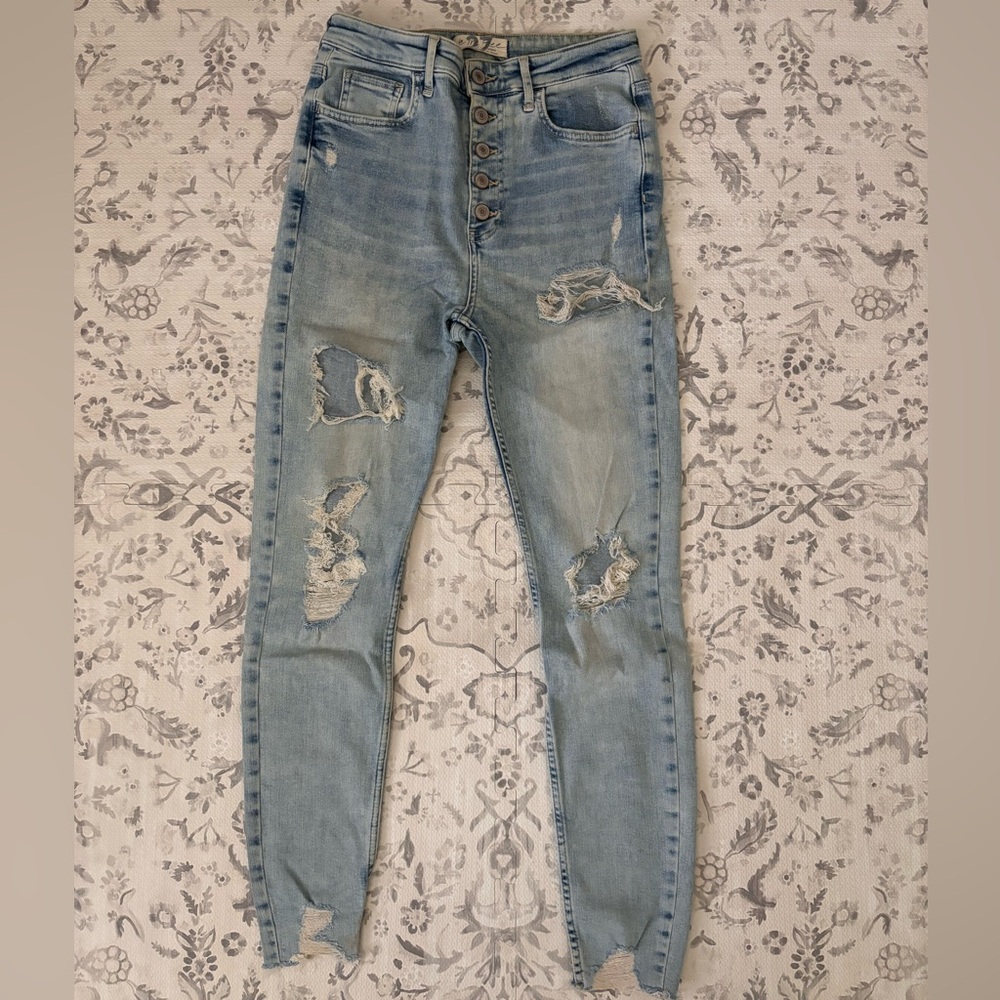 Free People Distressed Skinny Jeans